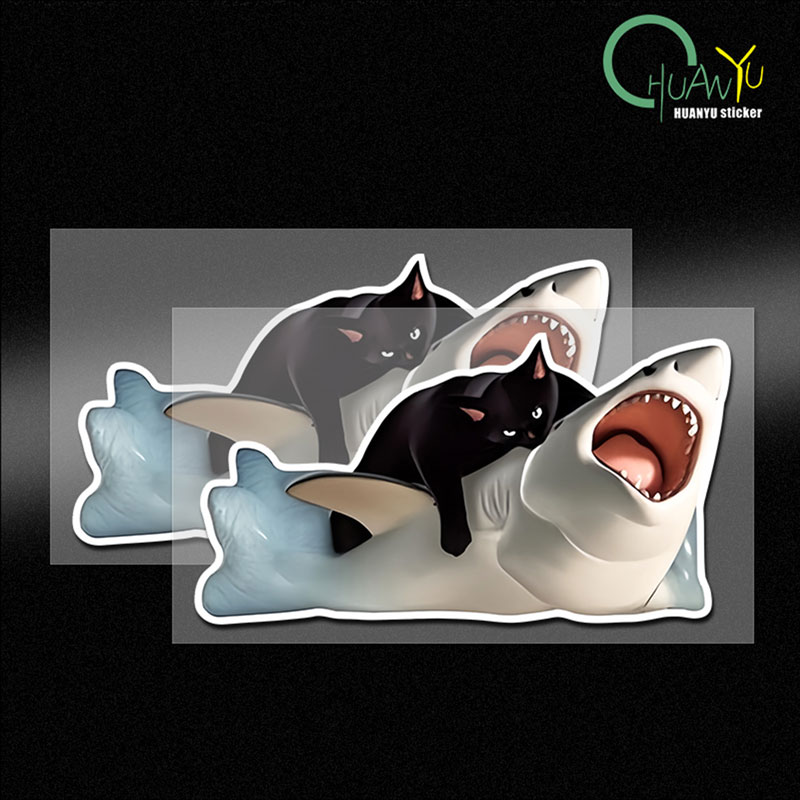 Gear Set Motorcycle - RETLPER Stiker Reflektif Kucing Hitam Menekan