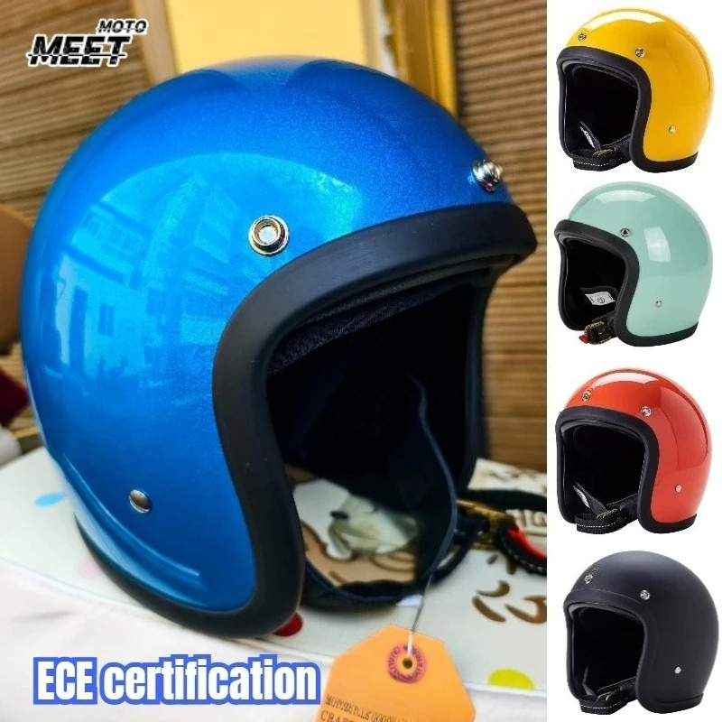 Motorcycle Gear Vintage - Helm Sepeda Motor Open Face Gaya