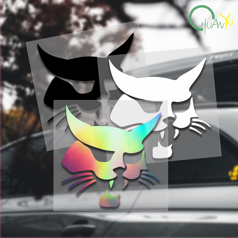 Gear Set Motorcycle - Stiker mobil siluet kepala Bobcat, dekorasi