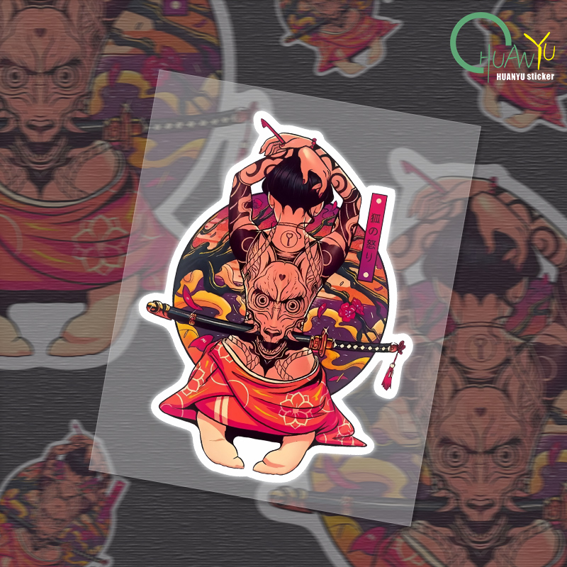Motorcycle Gear Japan - Stiker mobil Samurai ceri Jepang, Aksesori