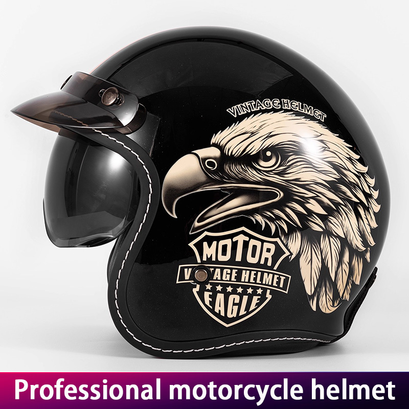 Helm Motor Retro Unisex Tiga P - Motorcycle Gear Vintage ulasan dan harga