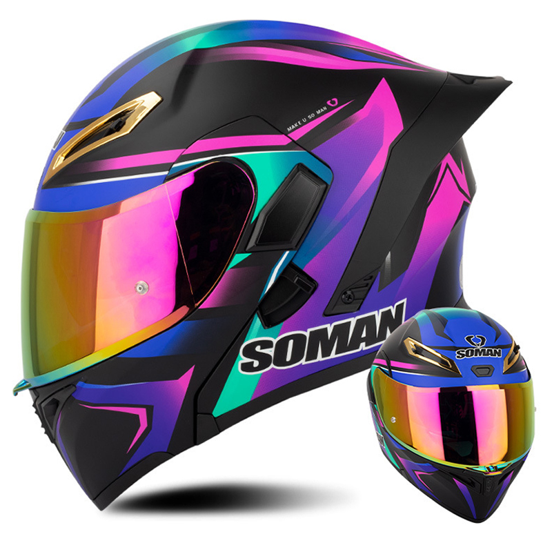 Helm sepeda motor pria Flip Up - Motorcycle Gear Vintage ulasan dan harga