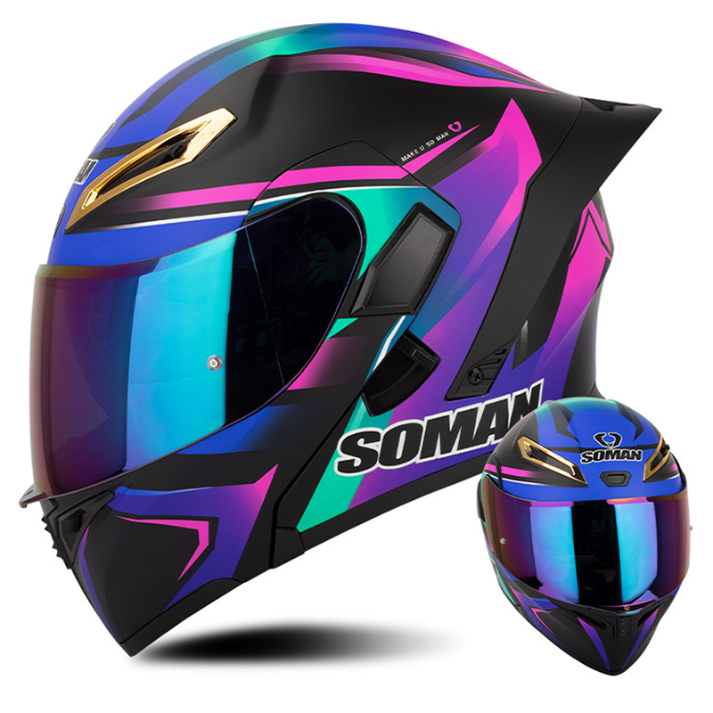 Helm sepeda motor pria Flip Up - Motorcycle Gear Vintage ulasan dan harga